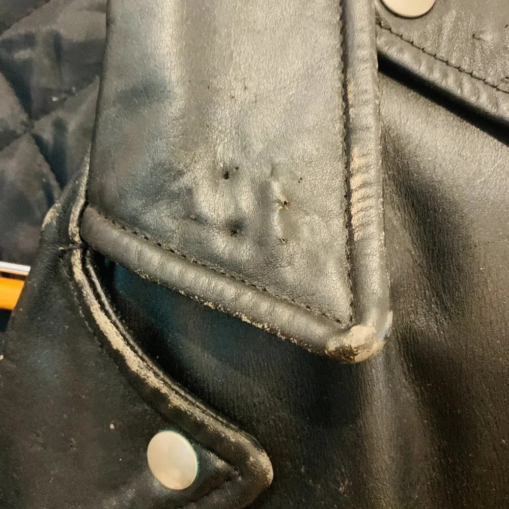 Vintage 90s Leather Biker Jacket Size Medium - Picture 8 of 15